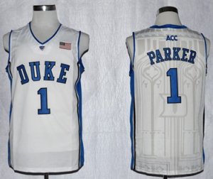 Duke Blue Devils #1 Jabari Parker ACC Patch NCAA Authentic Basketball Performance Jersey - White