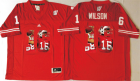 Wisconsin Badgers 16 Russell Wilson Red Portrait Number College Jersey