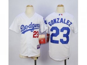 Youth Los Angeles Dodgers #23 Adrian Gonzalez White jerseys