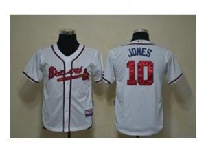 Youth mlb jerseys atlanta braves #10 jones white(cool base)