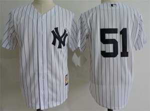 New York Yankees #51 Bernie Williams White Cooperstown Collection Throwback Jersey