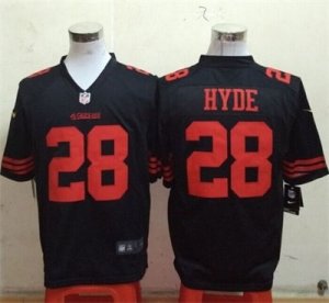 Nike San Francisco 49ers #28 Carlos Hyde Black Jerseys(Game)