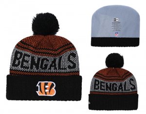 Bengals Fresh Logo Black Cuffed Knit Hat With Pom YD