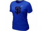 bigCA6Women MLB San Francisco Giants Heathered Blue Nike Blended T-ShirtYEI23