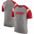 Kansas City Chiefs Enzyme Shoulder Stripe Raglan T-Shirt Heathered Gray