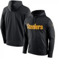 Pittsburgh Steelers Nike Circuit Wordmark Essential Performance Pullover Hoodie Black