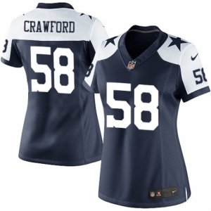 Women\'s Nike Dallas Cowboys #58 Jack Crawford Limited Navy Blue Throwback Alternate NFL Jersey