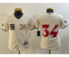 Youth Texas Rangers #34 Nolan Ryan Number Cream 2023 City Connect Stitched Baseball Jersey