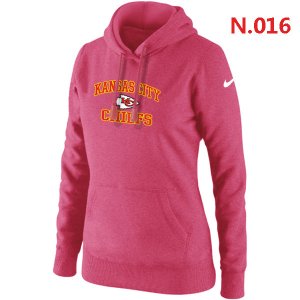 Women NEW Kansas City Chiefs Heart & Soul Pullover Hoodie pink