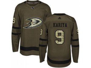 Youth Adidas Anaheim Ducks #9 Paul Kariya Green Salute to Service Stitched NHL Jersey