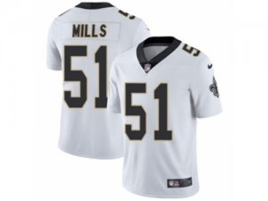 Mens Nike New Orleans Saints #51 Sam Mills Vapor Untouchable Limited White NFL Jersey