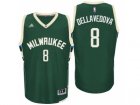 Men Milwaukee Bucks #8 Matthew Dellavedova Road Green New Swingman Jersey