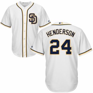 Men\'s Majestic San Diego Padres #24 Rickey Henderson Replica White Home Cool Base MLB Jersey