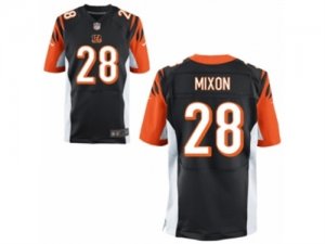 Mens Nike Cincinnati Bengals #28 Joe Mixon Elite Black Team Color NFL Jers