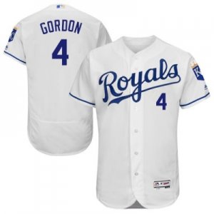 Kansas City Royals #4 Alex Gordon White Flexbase Authentic Collection Stitched Baseball Jersey