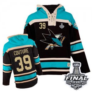 Mens Reebok San Jose Sharks #39 Logan Couture Premier Black Third 2016 Stanley Cup Final Bound NHL Jersey