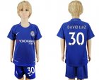 2017-18 Chelsea 30 DAVID LUIZ Home Youth Soccer Jersey