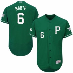 Men\'s Majestic Pittsburgh Pirates #6 Starling Marte Green Celtic Flexbase Authentic Collection MLB Jersey