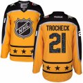 Mens Reebok Florida Panthers #21 Vincent Trocheck Authentic Yellow Atlantic Division 2017 All-Star NHL Jersey