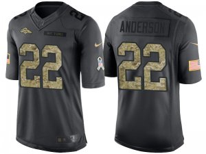 Nike Denver Broncos #22 C.J. Anderson Mens Stitched Black NFL Salute to Service Limited Jerseys