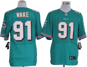 Nike Miami Dolphins 91 Wake green Elite Jersey