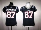 women nfl new england patriots #87 gronkowski field flirt fashion blue