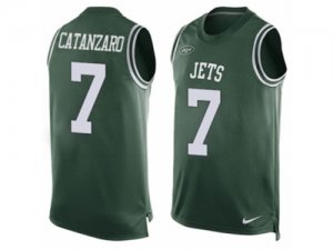 Mens Nike New York Jets #7 Chandler Catanzaro Limited Green Player Name & Number Tank Top NFL Jersey