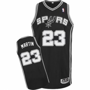 Men\'s Adidas San Antonio Spurs #23 Kevin Martin Authentic Black Road NBA Jersey