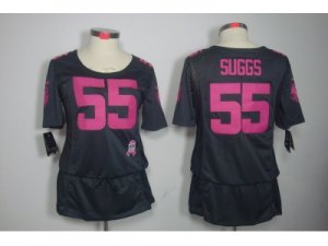 Nike Women Baltimore Ravens #55 Terrell Suggs dk.grey[breast cancer awareness]