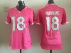 2015 women Nike Denver Broncos #18 Manning pink jerseys