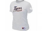 Women Detroit Tigers Nike White Short Sleeve Practice T-Shirt