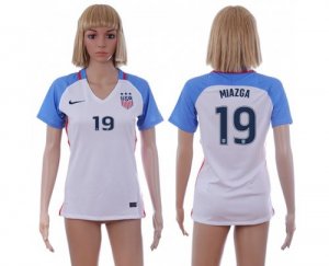 Womens USA #19 Miazga Home Soccer Country Jersey