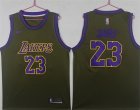 Lakers #23 Lebron James Olive Nike Swingman Jersey