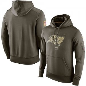 Men Tampa Bay Buccaneers Nike Olive Salute To Service KO Performance Hoodie