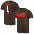 Mens Cleveland Browns Pro Line College Number 1 Dad T-Shirt Brown