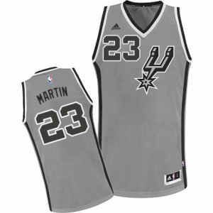 Men\'s Adidas San Antonio Spurs #23 Kevin Martin Swingman Silver Grey Alternate NBA Jersey