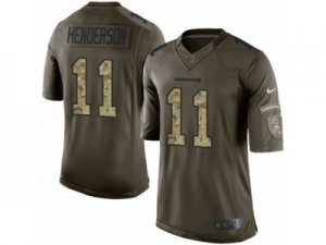 Mens Nike Denver Broncos #11 Carlos Henderson Limited Green Salute to Service NFL Jersey