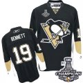 Mens Reebok Pittsburgh Penguins #19 Beau Bennett Premier Black Home 2016 Stanley Cup Champions NHL Jersey