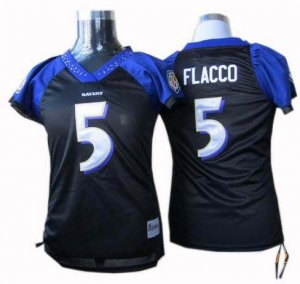 women baltimore ravens 5 flacco jerseys black