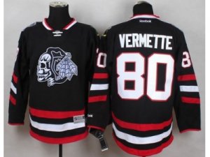 NHL Chicago Blackhawks #80 Antoine Vermette Black(White Skull) 2014 Stadium Series Stitched jerseys