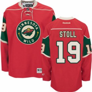 Mens Reebok Minnesota Wild #19 Jarret Stoll Premier Red Home NHL Jersey