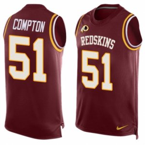 Mens Nike Washington Redskins #51 Will Compton Limited Red Player Name & Number Tank Top NFL Jersey