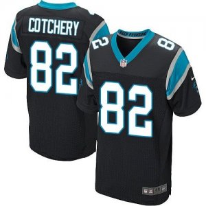 Nike Carolina Panthers #82 Jerricho Cotchery Black jerseys(Elite)