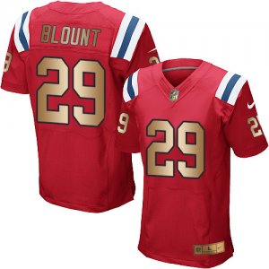 Nike New England Patriots #29 LeGarrette Blount Red Alternate Mens Stitched NFL Elite Gold Jersey