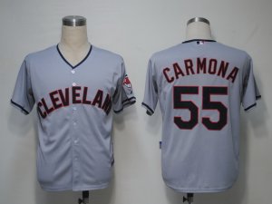 MLB Cleveland Indians #55 Carmona Grey[Cool Base]