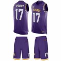 Mens Nike Minnesota Vikings #17 Jarius Wright Limited Purple Tank Top Suit NFL Jersey