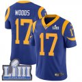 Nike Rams #17 Robert Woods Royal 2019 Super Bowl LIII Vapor Untouchable Limited Jersey