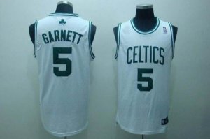 nba fans boston celtics #5 garnett swingman white