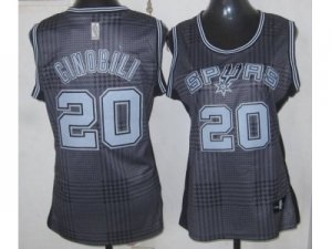 women nba san antonio spurs #20 ginobili black-grey[2012]