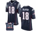 Mens Nike New England Patriots #18 Matthew Slater Elite Navy Blue Team Color Super Bowl LI Champions NFL Jersey